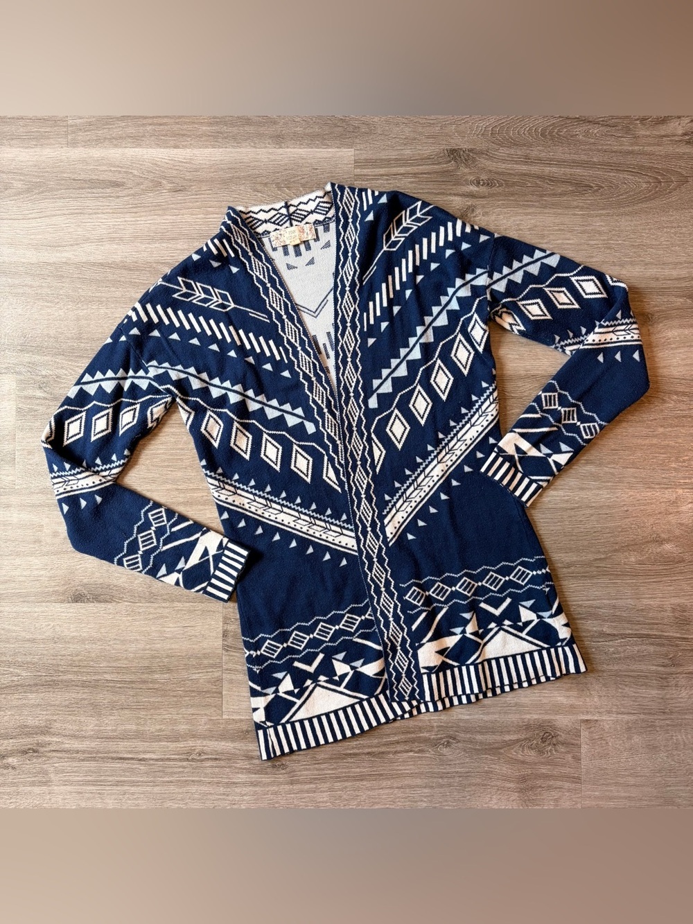 Pink Republic tribal print knit cardigan